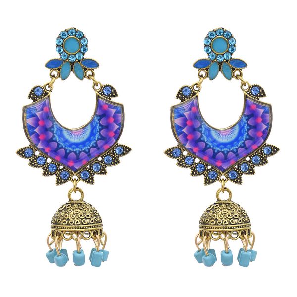 indian style bells drop dangle jhumka earrings with colorful beads classic vintage turkey gold tassel earrings, Silver
indian style bells drop dangle jhumka earrings with colorful beads classic vintage turkey gold tassel earrings, Silver