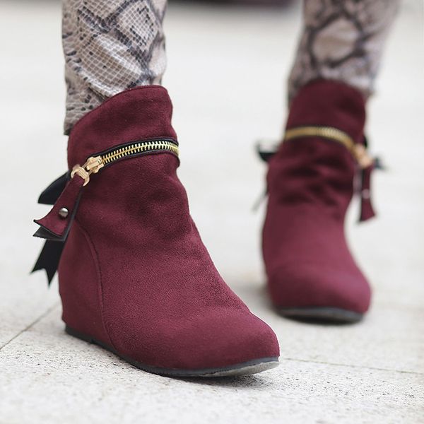 women 2019 ankle boots for women wedges winter shoes zipper casual boots size 35-43 botas mujer fgb89, Black
women 2019 ankle boots for women wedges winter shoes zipper casual boots size 35-43 botas mujer fgb89, Black
