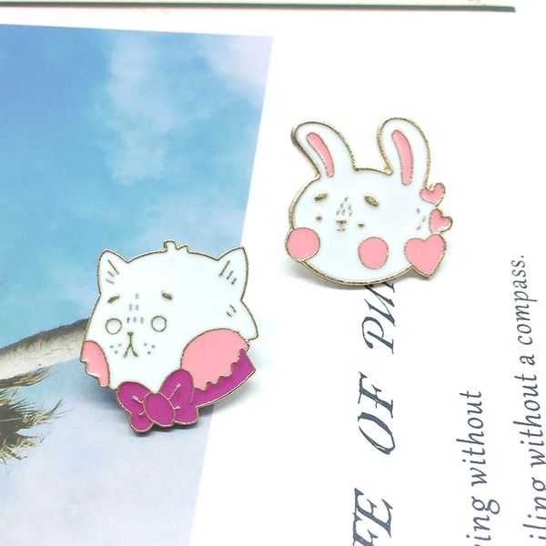 cat with a bow and cute rabbit combination beautiful personality creative gift for girls and children brooch lapels transport, Gray
cat with a bow and cute rabbit combination beautiful personality creative gift for girls and children brooch lapels transport, Gray
