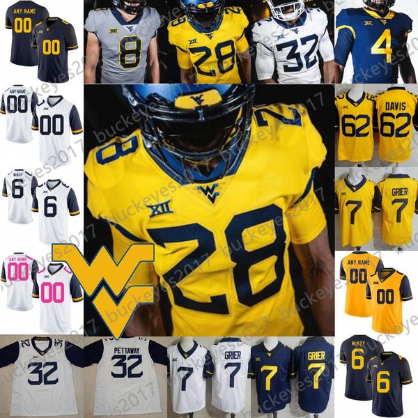 ncaa west virginia mountaineers #28 keith washington jr. 30 evan staley 46 reese donahue white navy blue yellow gray football jersey 4xl, Black
ncaa west virginia mountaineers #28 keith washington jr. 30 evan staley 46 reese donahue white navy blue yellow gray football jersey 4xl, Black