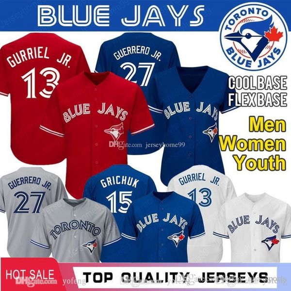 

Custom Toronto Владимир Герреро-младший Blue Jays Jersey mlb Роберто Аломар Картер Рэндал Гричук Smoak Royal Stroman бейсбольные Майки