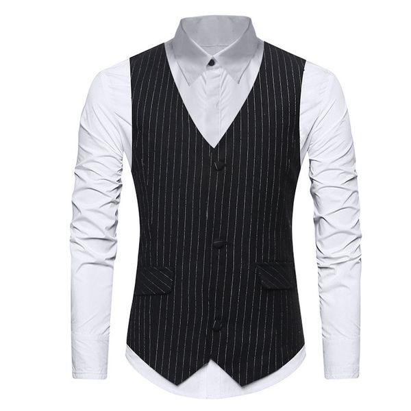new european and american vest vest men's vertical stripes was thin large size business casual, Black;white
new european and american vest vest men's vertical stripes was thin large size business casual, Black;white