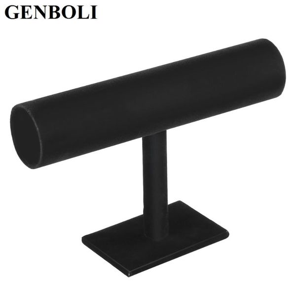 genboli black velvet jewelry display organizer stand holder packaging bracelet chain watch holder t bar rack, Black;blue 
genboli black velvet jewelry display organizer stand holder packaging bracelet chain watch holder t bar rack, Black;blue