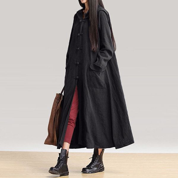 cotton and linen women dress spring and autumn long sleeve buttons down shirt dress hooded loose casual long, Black;gray
cotton and linen women dress spring and autumn long sleeve buttons down shirt dress hooded loose casual long, Black;gray