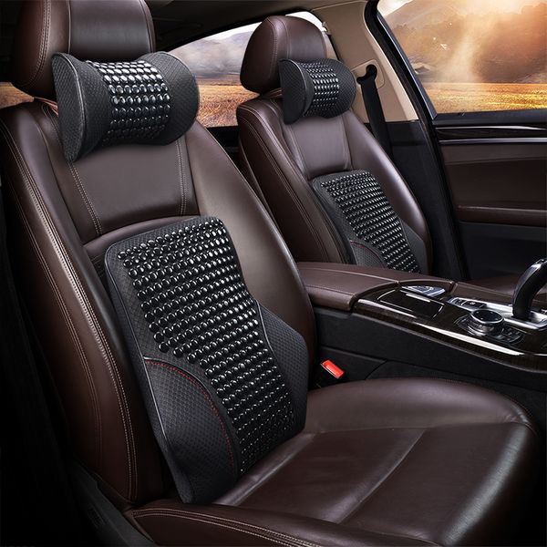 

kkysyelva car seat headrest lumbar cushion neck support memory back brace pillow supports ergonomics auto accessories waist