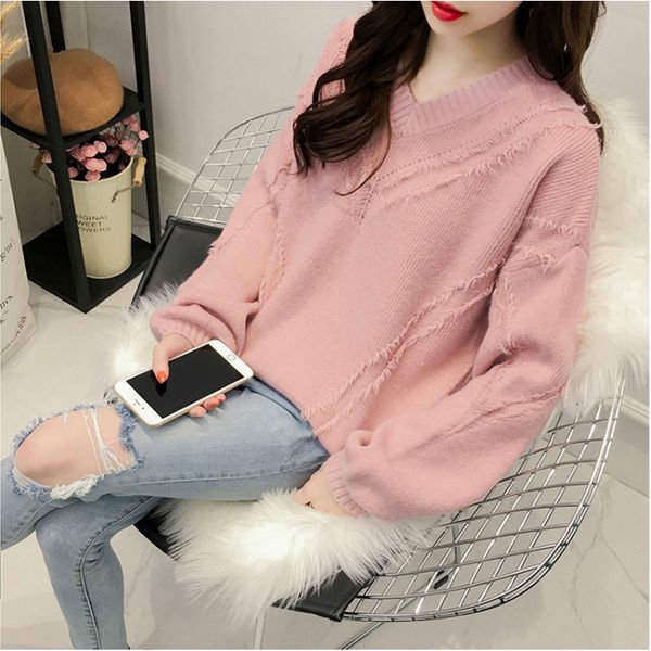 my016 sweater women new winter 2018 sweet korean loose patchwork sweater female solid pullover v-neck long sleeve sexy, White;black
my016 sweater women new winter 2018 sweet korean loose patchwork sweater female solid pullover v-neck long sleeve sexy, White;black