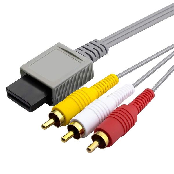 av cable for wii wii u 6ft composite 3 rca gold-plated cable cord wire main 480p compatible wii/wii u tv hdtv display
av cable for wii wii u 6ft composite 3 rca gold-plated cable cord wire main 480p compatible wii/wii u tv hdtv display