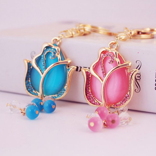 creative fashion gift key chain opal magnolia key ring lady flower chain metal crystal ball tassel pendant small gift, Silver
creative fashion gift key chain opal magnolia key ring lady flower chain metal crystal ball tassel pendant small gift, Silver