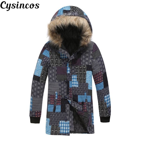 cysincos 2019 casual print with fur collar hood fashion winter warm overcoat male clothing thermal thickening parkas, Black
cysincos 2019 casual print with fur collar hood fashion winter warm overcoat male clothing thermal thickening parkas, Black