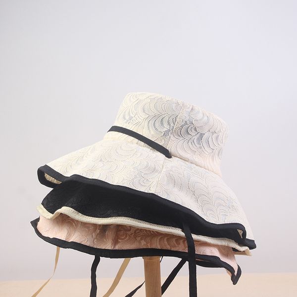 3pcs/lot summer holiday lace sun caps hollow out beige fisherman hat for women sunscreen tie wide brim hats fashion accessories, Blue;gray
3pcs/lot summer holiday lace sun caps hollow out beige fisherman hat for women sunscreen tie wide brim hats fashion accessories, Blue;gray