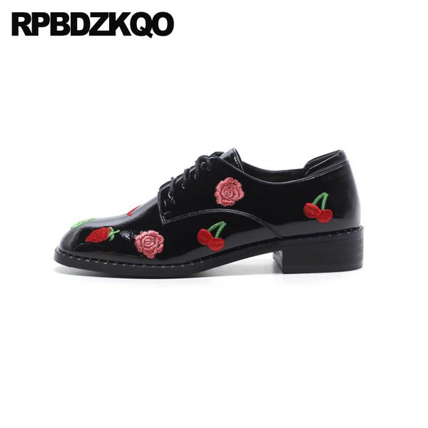genuine leather low heel square toe pink embroidery designer shoes women luxury 2019 embroidered black lace up patent fashion
genuine leather low heel square toe pink embroidery designer shoes women luxury 2019 embroidered black lace up patent fashion