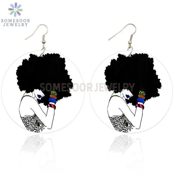somesoor afro natural hair hiphop girl wooden drop earrings both sides printed curls lady wood pendant loops for women gifts, Silver
somesoor afro natural hair hiphop girl wooden drop earrings both sides printed curls lady wood pendant loops for women gifts, Silver