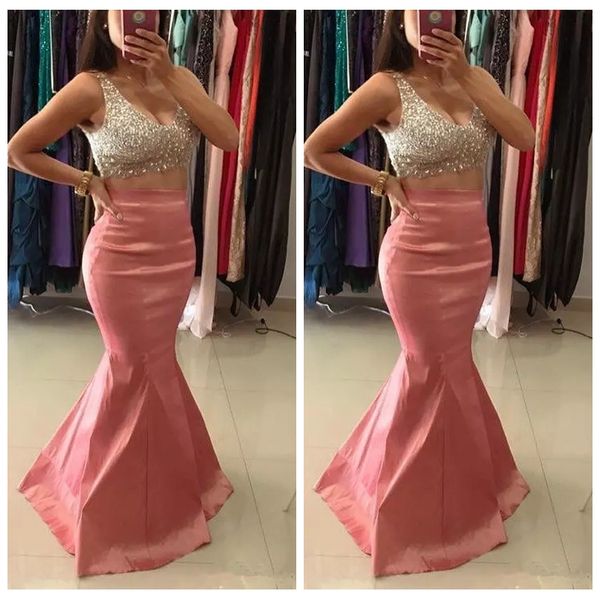 2021 sheer v-neck beaded crystal mermaid prom dresses two piece customized long slim vestidos de soiree special occasion party gowns, Black
2021 sheer v-neck beaded crystal mermaid prom dresses two piece customized long slim vestidos de soiree special occasion party gowns, Black