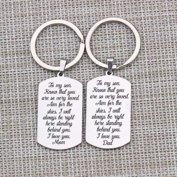 love from dad mom key chain gift to my son stainless steel jewelry engraved i love you dog tag birthday souvenir 1 pcs boy, Silver
love from dad mom key chain gift to my son stainless steel jewelry engraved i love you dog tag birthday souvenir 1 pcs boy, Silver
