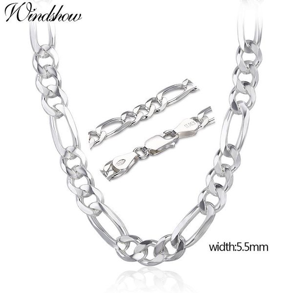 20-24" pure real 925 sterling silver figaro chains necklaces women men jewelry boy friend gift 50cm-60cm 5.5mm colier wholesale
20-24" pure real 925 sterling silver figaro chains necklaces women men jewelry boy friend gift 50cm-60cm 5.5mm colier wholesale