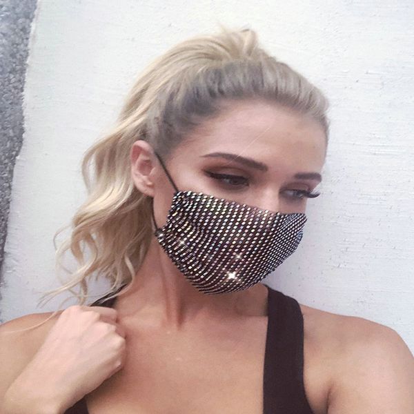 2020 europe and the united states cool new mesh bottom hollow color with diamond face decorative mask 
2020 europe and the united states cool new mesh bottom hollow color with diamond face decorative mask