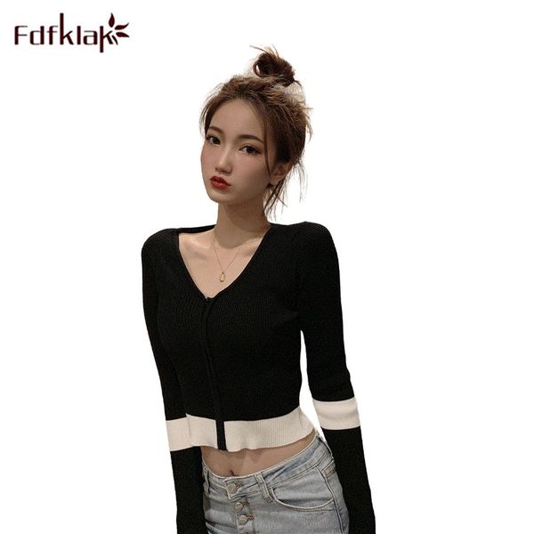fdfklak korean style long-sleeved crop sweater women high waist winter autumn tight-fitting ropa mujer knit slim chic sweaters, White
fdfklak korean style long-sleeved crop sweater women high waist winter autumn tight-fitting ropa mujer knit slim chic sweaters, White
