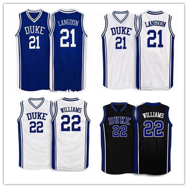 #22 jay williams #21 trajan langdon duke blue devils basketball jersey blue white embroidery stitched personalized, Black;blue
#22 jay williams #21 trajan langdon duke blue devils basketball jersey blue white embroidery stitched personalized, Black;blue