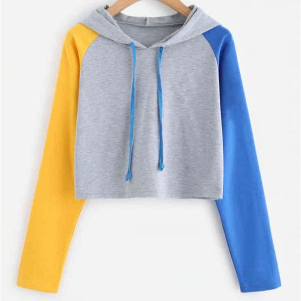women long sleeves color blocking hoodie girls fresh hooded short sweatshirt hoody pullover loose autumn winter new 2018, Black
women long sleeves color blocking hoodie girls fresh hooded short sweatshirt hoody pullover loose autumn winter new 2018, Black