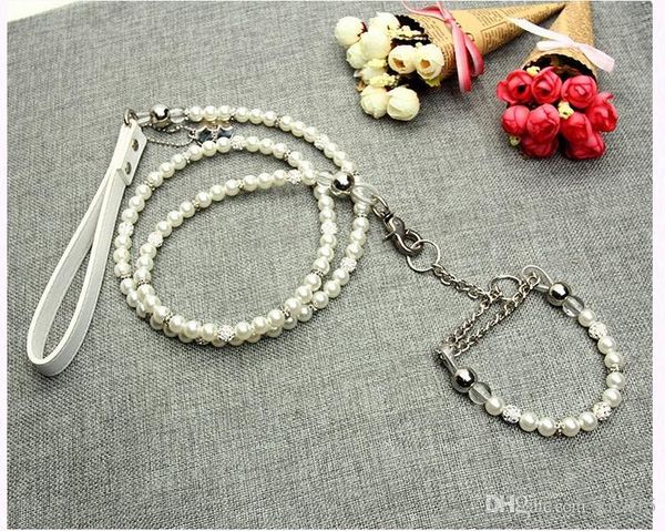 pure white pearl pet collar leash set dog collar leash pet supplies for small dogs wb1043
pure white pearl pet collar leash set dog collar leash pet supplies for small dogs wb1043