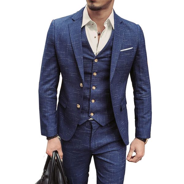 men business high-end formal suit 3 piece set (coat + vest + pants) banquet wedding dress british wind retro high-grade blazers, White;black
men business high-end formal suit 3 piece set (coat + vest + pants) banquet wedding dress british wind retro high-grade blazers, White;black