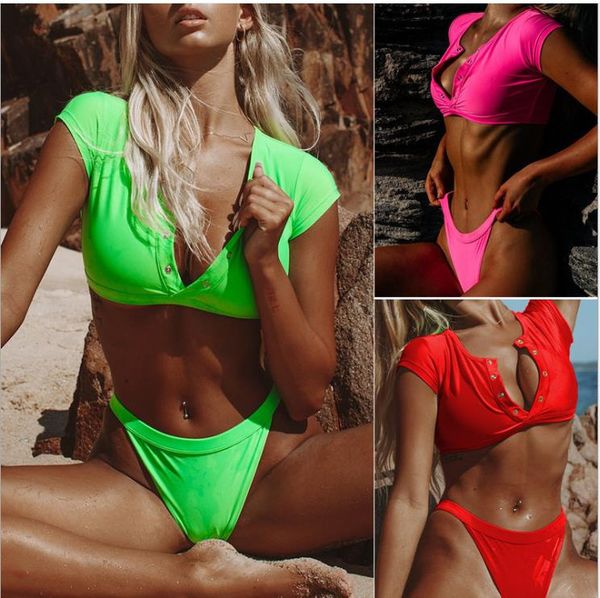 new button bikini pure color women's swimwear separate swimwear in europe and america
new button bikini pure color women's swimwear separate swimwear in europe and america