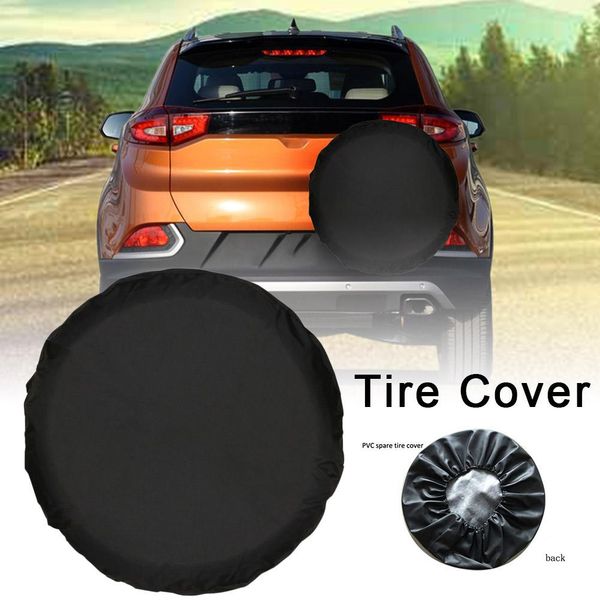 

1pc car tire bag 14" 15" 16" 17" inch pure black pvc pu spare tire tyre wheel valve cover for cars wheels accessories co