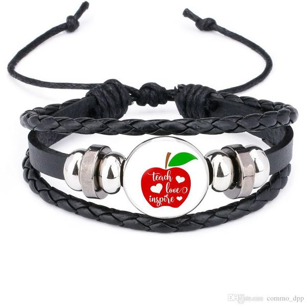 teach love inspire charm bracelets for women men handmade braided leather string rope wrap bangle fashion jewelry teacher's day gift, Golden;silver
teach love inspire charm bracelets for women men handmade braided leather string rope wrap bangle fashion jewelry teacher's day gift, Golden;silver