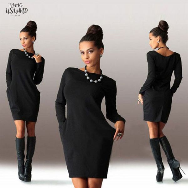 solid long sleeve pocket mini bodycon dress women o neck loose above knee mini dresses bohemian ladies casual mini dress fall winter, Black;gray
solid long sleeve pocket mini bodycon dress women o neck loose above knee mini dresses bohemian ladies casual mini dress fall winter, Black;gray