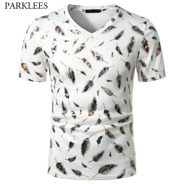fashion feather gold print tshirt men short sleeve v neck mens tshirts stage party prom clothing male hip hop hipster streetwear, White;black
fashion feather gold print tshirt men short sleeve v neck mens tshirts stage party prom clothing male hip hop hipster streetwear, White;black