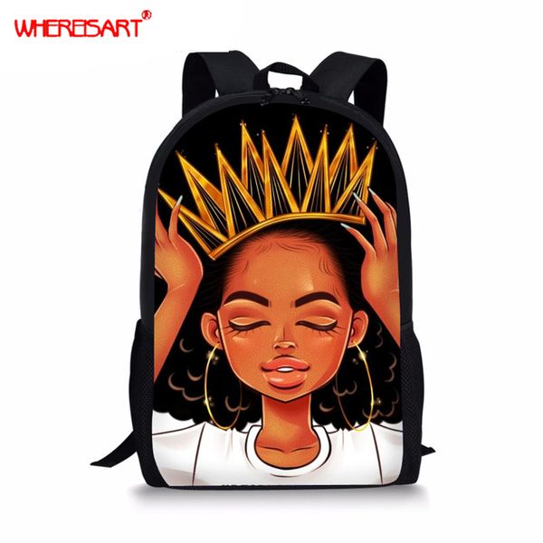 whereisart afro lady black queen girl children school bags for teenager girls charming black backpack bookbags mochila escolar
whereisart afro lady black queen girl children school bags for teenager girls charming black backpack bookbags mochila escolar