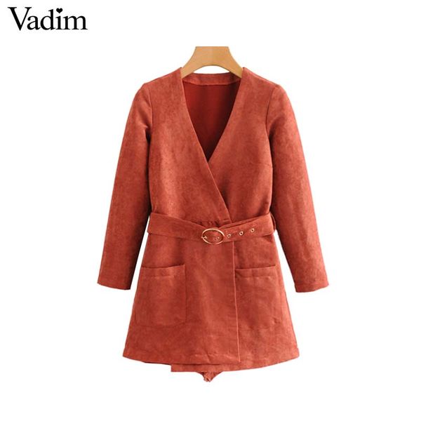 vadim suede v neck jumpsuits bow tie sashes pockets long sleeve side zipper rompers playsuits female solid retro pants ka439, Black;white
vadim suede v neck jumpsuits bow tie sashes pockets long sleeve side zipper rompers playsuits female solid retro pants ka439, Black;white