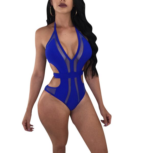 women one piece bikini summer hollow out designer bikinis halter swimwear playsuits, White;black
women one piece bikini summer hollow out designer bikinis halter swimwear playsuits, White;black