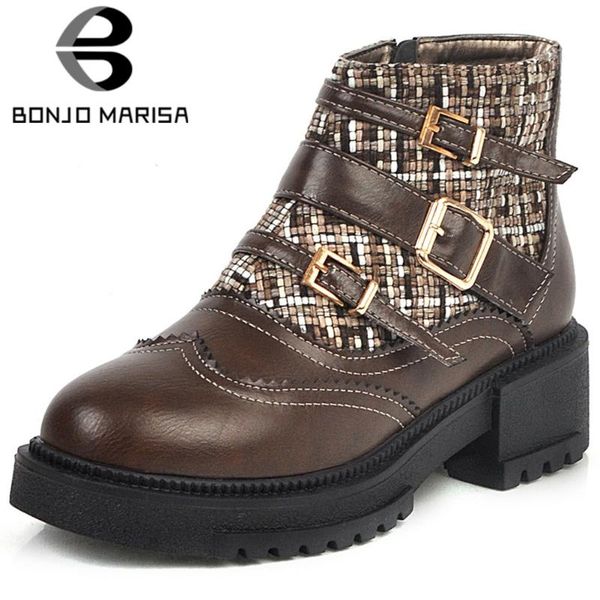bonjomarisa ins lady round toe boots low heels buckle belt decoration boots women casaul office zipper mixed colors shoes woman, Black
bonjomarisa ins lady round toe boots low heels buckle belt decoration boots women casaul office zipper mixed colors shoes woman, Black
