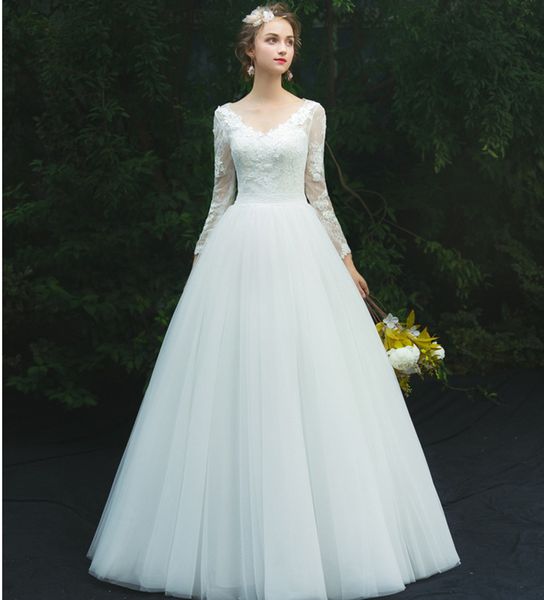 long sleeves ball gown wedding dress with lace appliques 2019 button covered back bridal dresses white ivory
long sleeves ball gown wedding dress with lace appliques 2019 button covered back bridal dresses white ivory