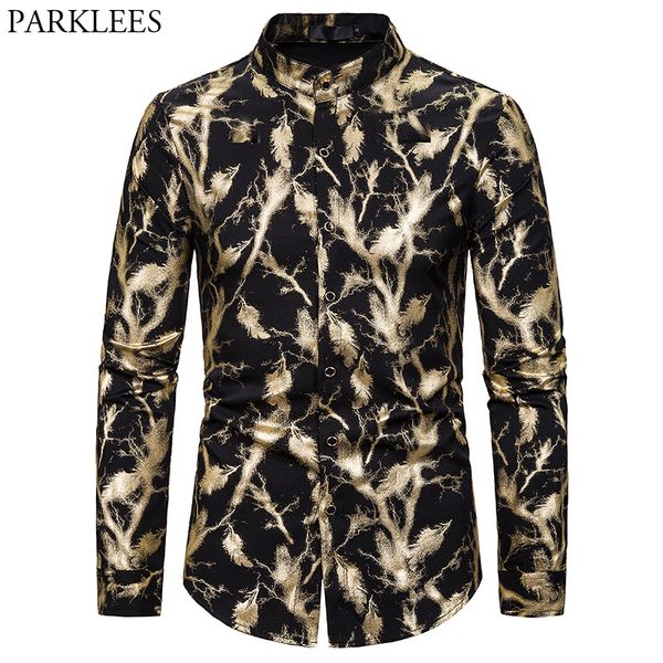 gold feather print club party shirt men 2020 hipster mandarin collar mens dress shirts causal wedding tuexedo shirt camisas 2xl, White;black
gold feather print club party shirt men 2020 hipster mandarin collar mens dress shirts causal wedding tuexedo shirt camisas 2xl, White;black