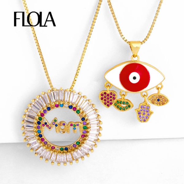 flola gold filled mom mama necklace cz necklace rainbow zircon with charm colares mau olhado enamel evil eye nkep85, Silver
flola gold filled mom mama necklace cz necklace rainbow zircon with charm colares mau olhado enamel evil eye nkep85, Silver
