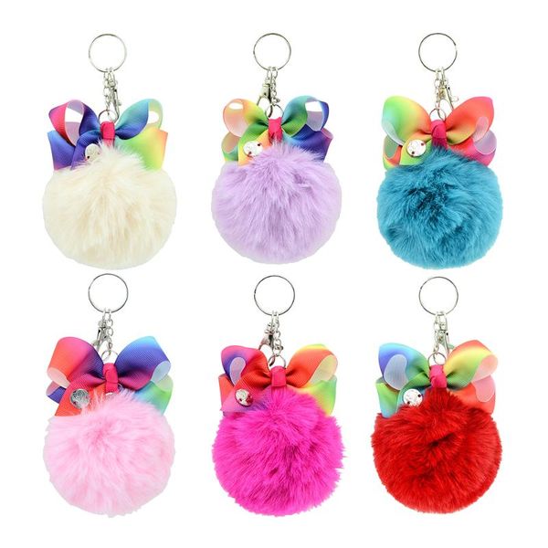 keychain fur ball small pompon with grossgrain ribbon bow rainbow bow without clip keyring kids girls gifts 6 pcs, Slivery;white
keychain fur ball small pompon with grossgrain ribbon bow rainbow bow without clip keyring kids girls gifts 6 pcs, Slivery;white