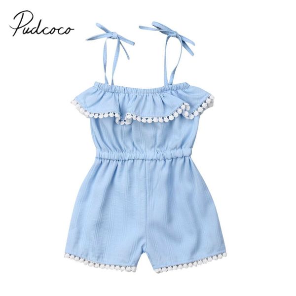 2019 baby summer clothing 1-7y infant kids baby girl strap romper sleeveless tassel balls ruffles blue jumpsuit outfits clothes
2019 baby summer clothing 1-7y infant kids baby girl strap romper sleeveless tassel balls ruffles blue jumpsuit outfits clothes
