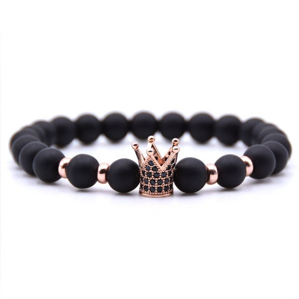 fashion womens gold plated crown charm beaded strand bracelet with zircon, Black
fashion womens gold plated crown charm beaded strand bracelet with zircon, Black