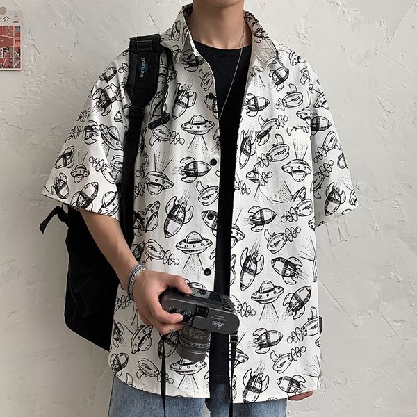 print shirt men short sleeve shirt summer cotton casual men fashion loose blouse male streetwear korean oversize 2020, White;black
print shirt men short sleeve shirt summer cotton casual men fashion loose blouse male streetwear korean oversize 2020, White;black