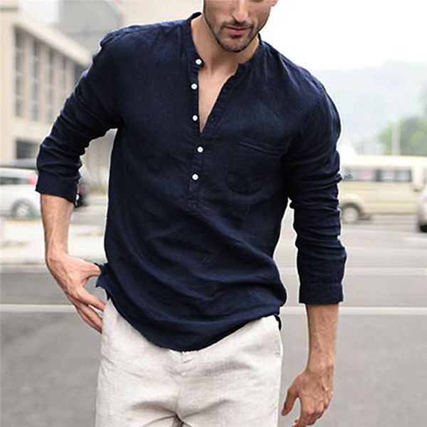 men's casual shirts 2021 men long sleeve male shirt brands vintage button linen solid retro blouse camisas para hombre, White;black
men's casual shirts 2021 men long sleeve male shirt brands vintage button linen solid retro blouse camisas para hombre, White;black