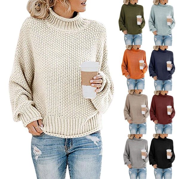 winter women sweater solid color turtleneck sweater batwing sleeve loose knit sweaters pullover, White;black
winter women sweater solid color turtleneck sweater batwing sleeve loose knit sweaters pullover, White;black