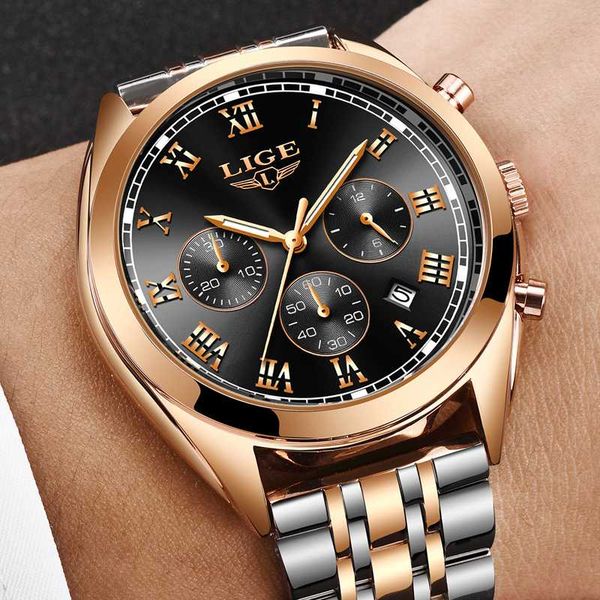 2020 mens watches lige men's fashion business watch men's stainless steel waterproof watch sports quartz clock, Slivery;brown
2020 mens watches lige men's fashion business watch men's stainless steel waterproof watch sports quartz clock, Slivery;brown