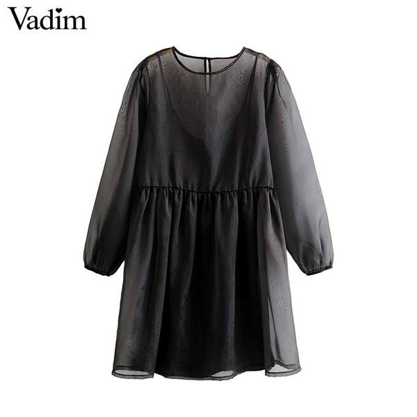 vadim women organza transparent midi dress long sleeve straight black female knee length stylish dresses vestidos qd184, Black;pink
vadim women organza transparent midi dress long sleeve straight black female knee length stylish dresses vestidos qd184, Black;pink