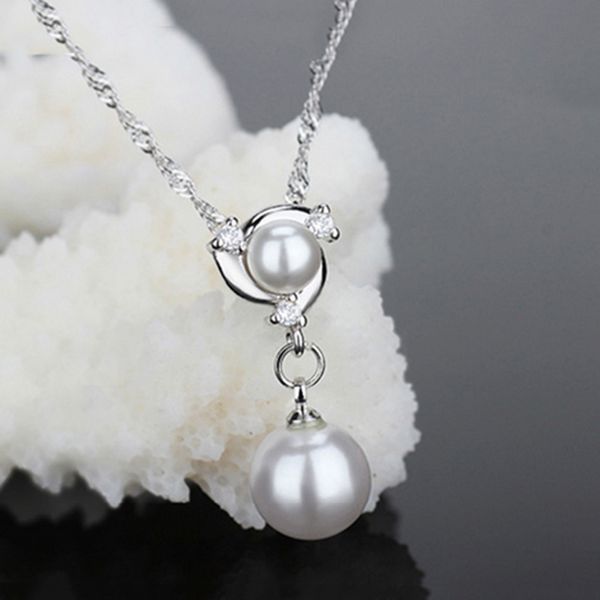 elegant fashion 925 sterling silver chain double pearls necklace cubic zirconia crystal necklaces for women girl wedding jewelry
elegant fashion 925 sterling silver chain double pearls necklace cubic zirconia crystal necklaces for women girl wedding jewelry