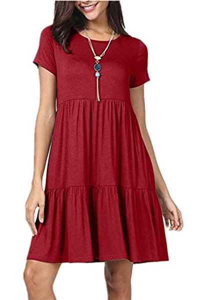 voqoomkl women's sleeveless casual plain swing summer short t shirt dress, Black;gray
voqoomkl women's sleeveless casual plain swing summer short t shirt dress, Black;gray
