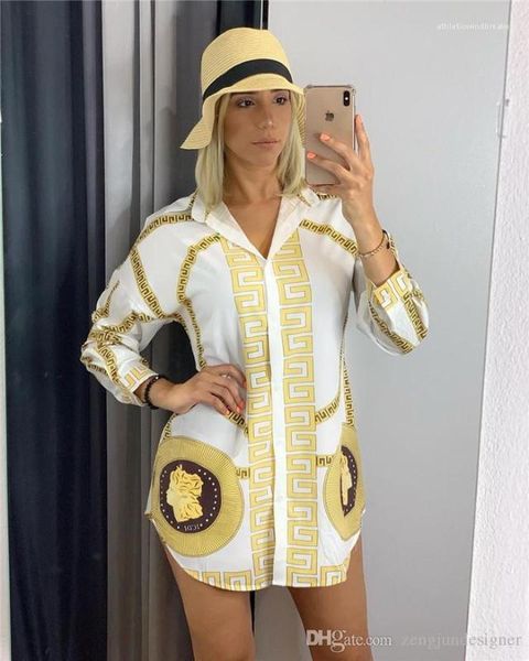 designer tshirts dresses lapel neck long sleeve floral print female clothing fashion style casual apparel women summer luxury, White
designer tshirts dresses lapel neck long sleeve floral print female clothing fashion style casual apparel women summer luxury, White