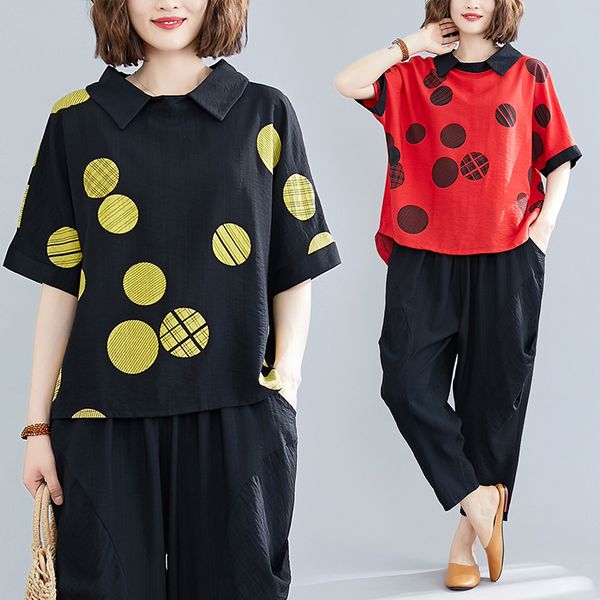 2 piece sets women casual outfit sportswear tracksuits for woman 2020 summer polka dot loose two pieces set plus size clothing, White
2 piece sets women casual outfit sportswear tracksuits for woman 2020 summer polka dot loose two pieces set plus size clothing, White
