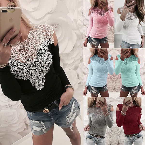 s 3xl lace splice long sleeve t shirt summer lace casual women t shirt hollow out shirt off shoulder women, White
s 3xl lace splice long sleeve t shirt summer lace casual women t shirt hollow out shirt off shoulder women, White